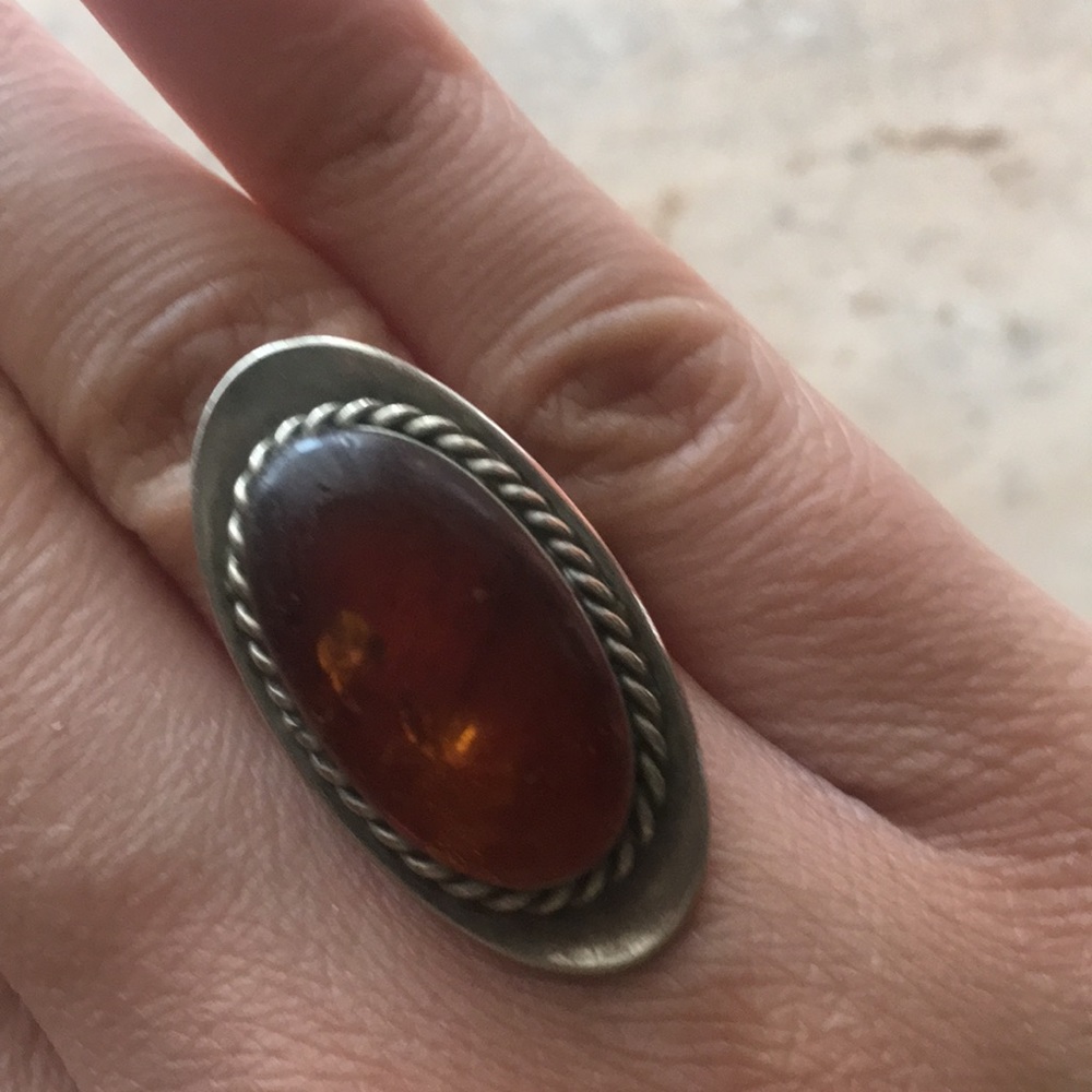 Orange Amber ring